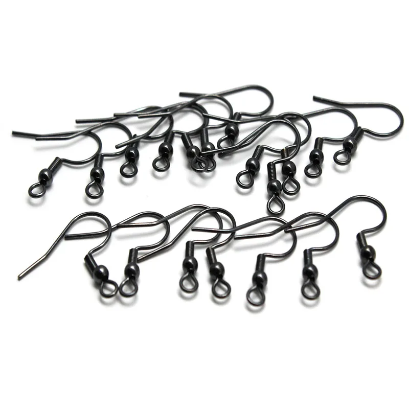 30PCS Surgical Stainless Steel Earring Hooks Black Plated Earrings Clasps  For DIY Jewelry Earrings Making Supplies Accessories