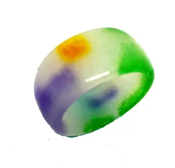 

LETSFUN Natural Chinese 3 Colors Jade Jadeite Ring Gemstone Fine Jewelry Wedding Classic With Stones For Women Emerald Men