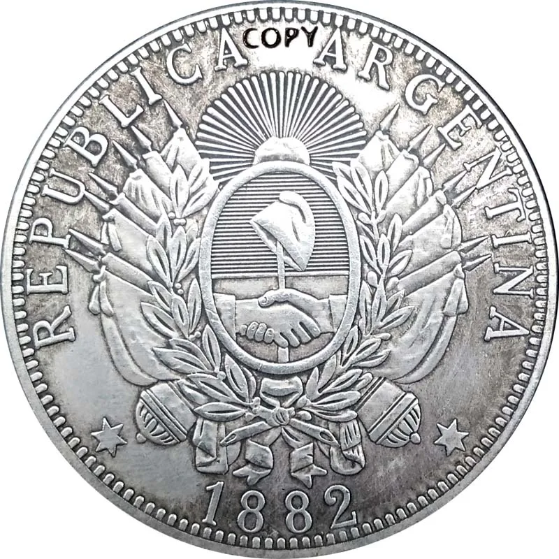 1882 монеты Аргентина 38 мм коллекция копия монет
