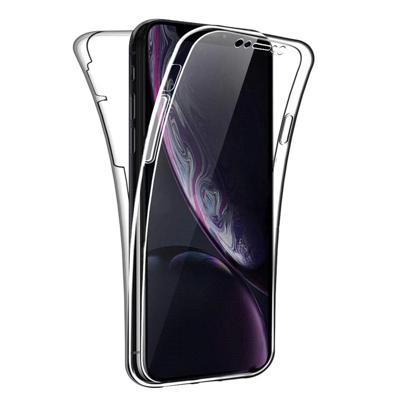 Чехол для телефона с полным покрытием 360 градусов iPhone 11 Pro 12 mini X XR XS MAX мягкий чехол