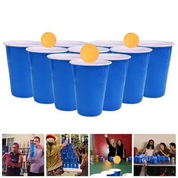 

24pcs PP Beer Party Bar Game Cups PP Bar Party Ping-Pong Game Cups Funny Beer Game Supplies 12 Cups 12 Ping-Pong