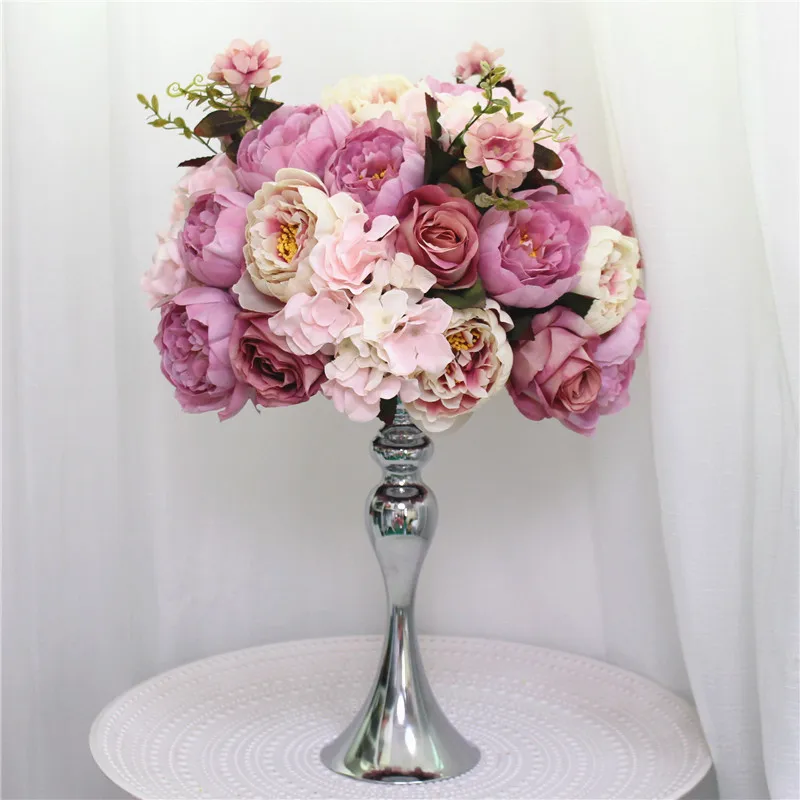 Personalizado 35cm peonias de seda BOLA DE FLORES ARTIFICIALES centros de mesa decoracion arreglo para boda telon de