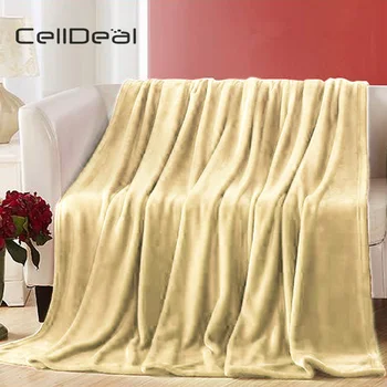 

CellDeal Faux Fleece Fur Blanket Faux Mink Throw Dark Fuzzy Plush Blanket Solid Color Flannel Coral Fleece Blanket Warm