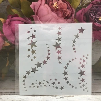 

1Pcs 5*5" Stars Line DIY Layering Stencils Wall Painting Scrapbook Coloring Embossing Album Decorative Paper Card Template