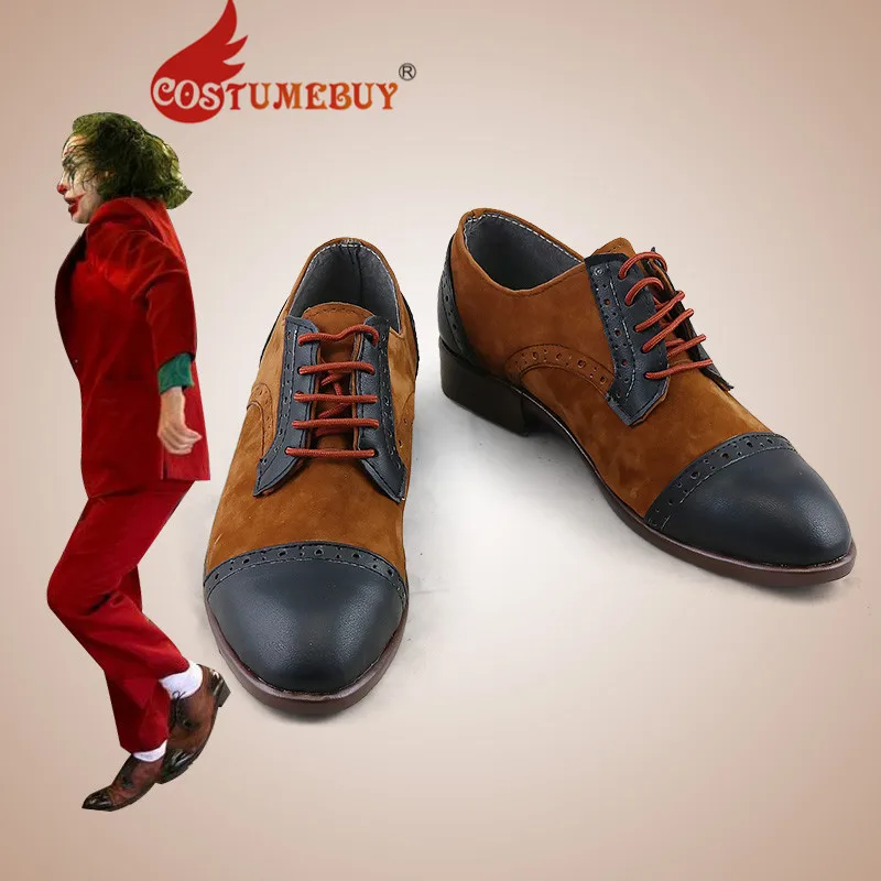 CostumeBuy Joker Arthur Fleck Joaquin Phoenix; обувь для костюмированной вечеринки; кожаные туфли Joker Arthur Fleck; L920