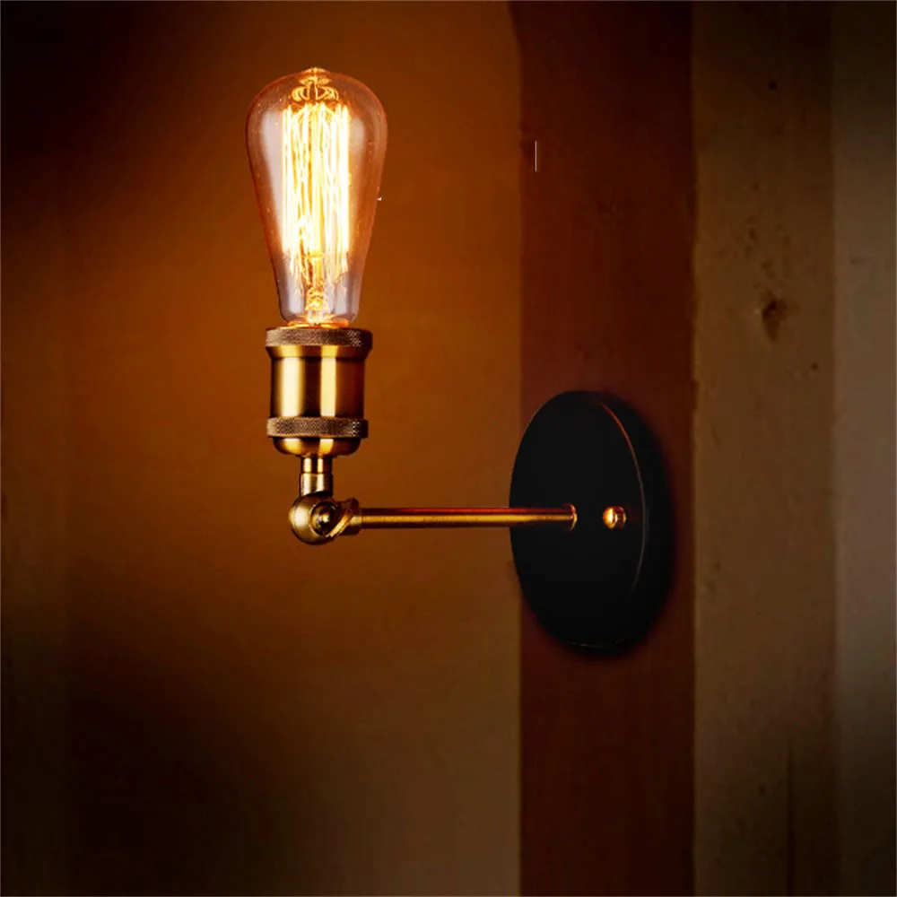 

European Retro Loft Wall Lamps Led Modern Wall Lamp E27 Edison Single-head Light Bulb For Home Kitchen Cafe Decor Wall Lights