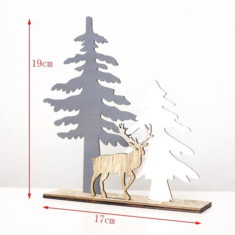 Деревянное Рождественское украшение для дома с оленем, рождественские украшения, детский подарок для дома, украшения для рождественской вечеринки - Цвет: B