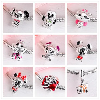 

2020 Spring 100% 925 Sterling Silver Cartoon Charms Stitch Pluto Nemo Hela Pendant Charm Fit Diy Bracelet Women Jewelry Runes