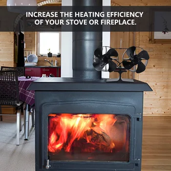 

1pc 8-Blade Small Size Fan Double Motors Wood Stove Silent Heat Warm Power Powered Fire Eco Eco Stove Fan Hot Dynamic Wood Stove