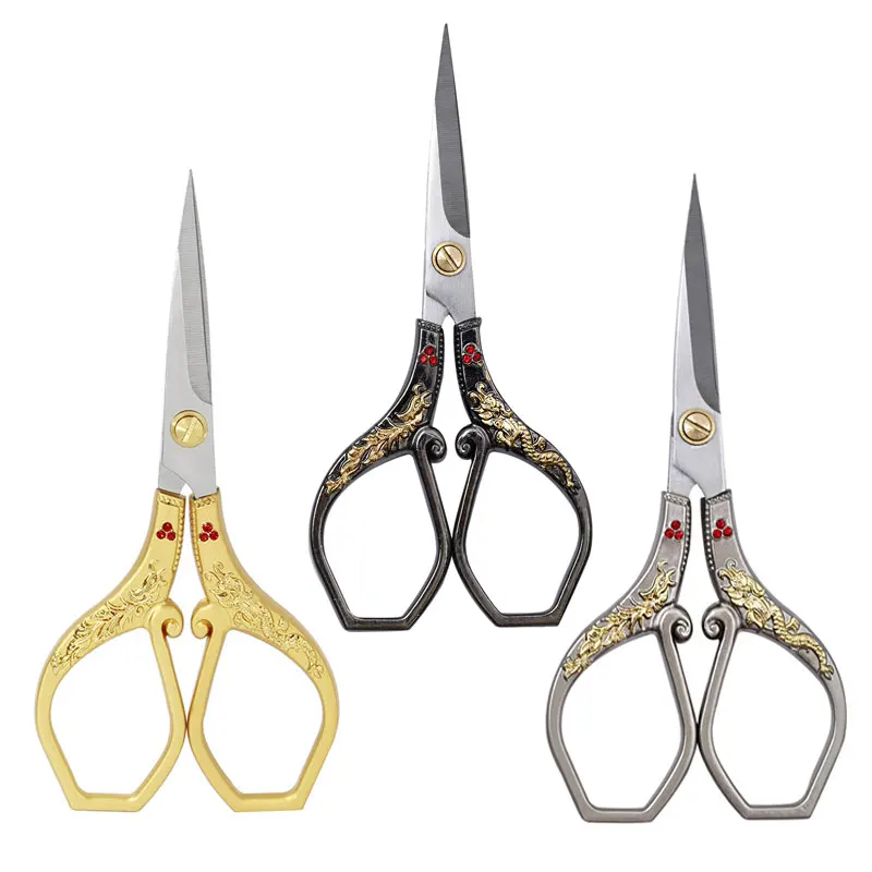 Retro Sewing Scissors Tailor Dragon Scissor Stainless Steel for Fabric Craft Household Cutting Tool |