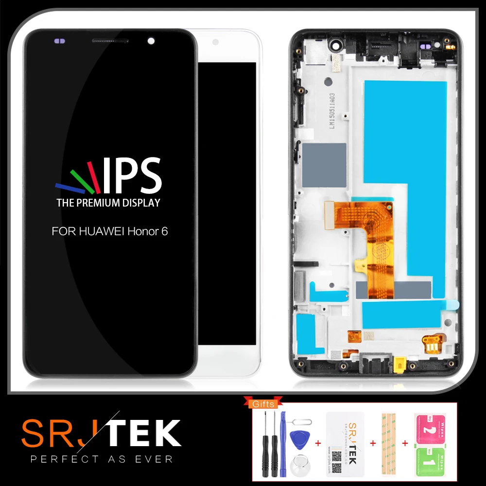 

SRJTEK LCD For Honor 6 Display Touch Screen For Huawei Honor 6 LCD With Frame Digitizer Assembly H60-L02 H60-L12 H60-L04