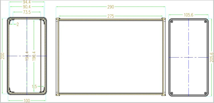 275*100*200 мм алюминиевый чехол для электронного проекта приборная печатная плата усилитель мощности распределительная розетка печатная плата корпус