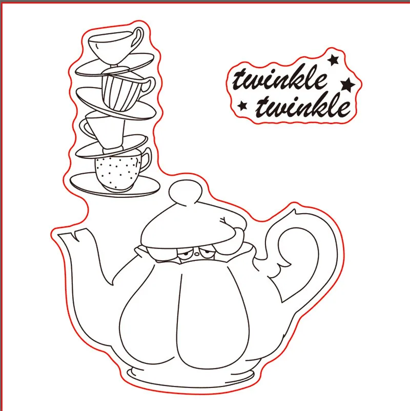 

10x8 kettle New Transparent Clear Rubber Stamp Sheet Cling Scrapbooking Photo Album PaperCard DIY Craft