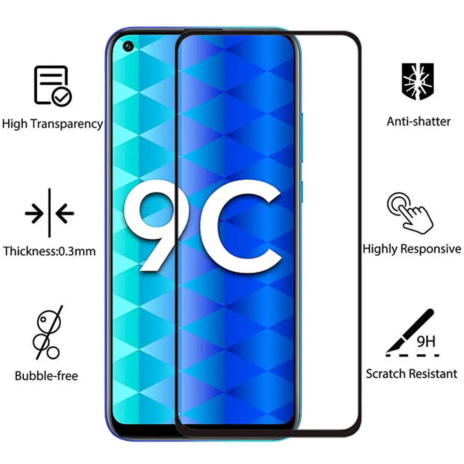 Защитное стекло закаленное 2in1 для Huawei Honor 9C 9 S 9X Lite lite 9s C lite|Защитные стёкла и