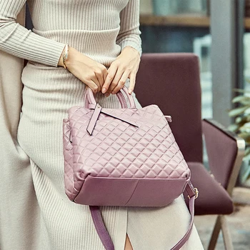 

Fashion Soft Genuine Leather Women's Handbags Large Capacity Women Shoulder Bag Real Leather Diamond Lattice Crossbody Tote Bag