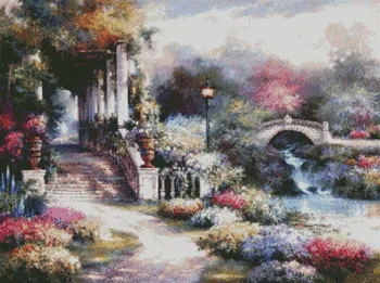 

Top new Embroidery Counted Cross Stitch Kits Needlework - 14 ct DMC Color DIY Arts Handmade Decor Waterfall in the Mountains