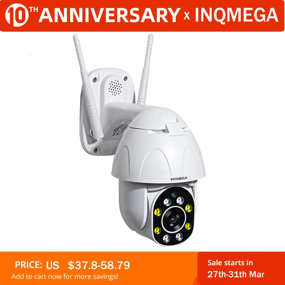 

INQMEGA Cloud 1080P Outdoor PTZ Ai IP Camera WIFI Speed Dome Camera Auto Tracking Camara Wifi Casa Dome Camera Voor Huis