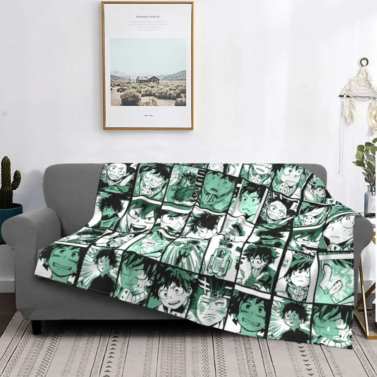 Midoriya Izuku Collage Blankets Boku No My Hero Academia Academy Anime Fleece Breathable Throw