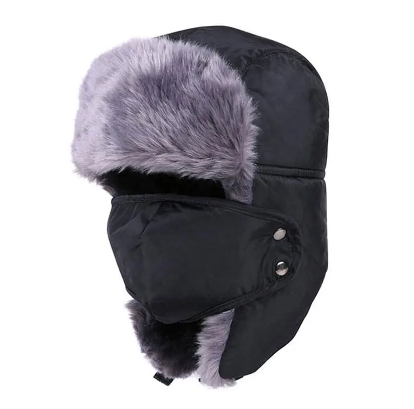 Зимняя ветрозащитная шапка бомбер для взрослых мужчин и женщин 2019 теплая меховая