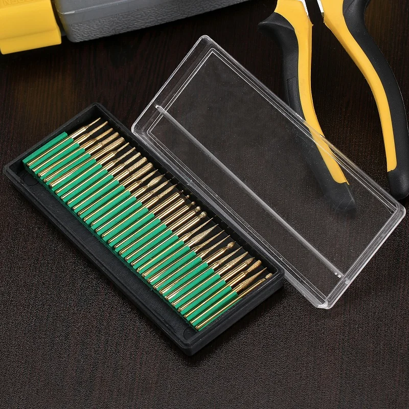 

Набор сверл с титановым покрытием, комплект из 30 точек для шлифовальной машинки, 3 мм, для ювелирных изделий, ремесло, моделирование, шлифовка