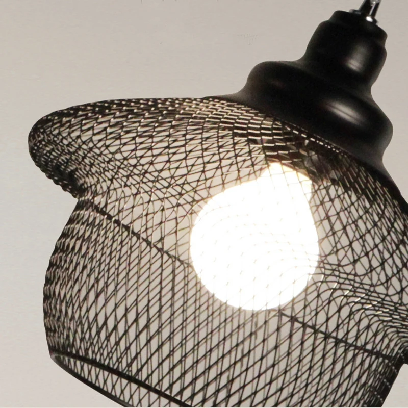 Скандинавский светодиодный современный подвесной светильник E27 клетка минималистичный комнатный подвесной светильник винтажный промышленный светильник освещение столовая