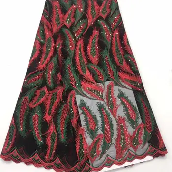 

Newcoming African Lace Fabric Embroidered Nigerian Guipure High Quality 2020 French Tulle Lace Fabric DPDE171