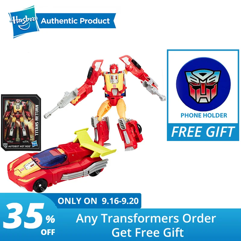 

Hasbro Transformers Toys Titans Return Deluxe Autobot Hot Rod Triggerhappy Breakaway Twinferno Action Figure Collection Model