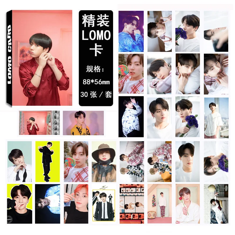 

Bangtan boys JUNGKOOK MAP OF THE SOUL PERSONA BOY WITH LUV Lomo Cards Postcards Decoration Self Made Picture Fan Gift 30Pcs/set