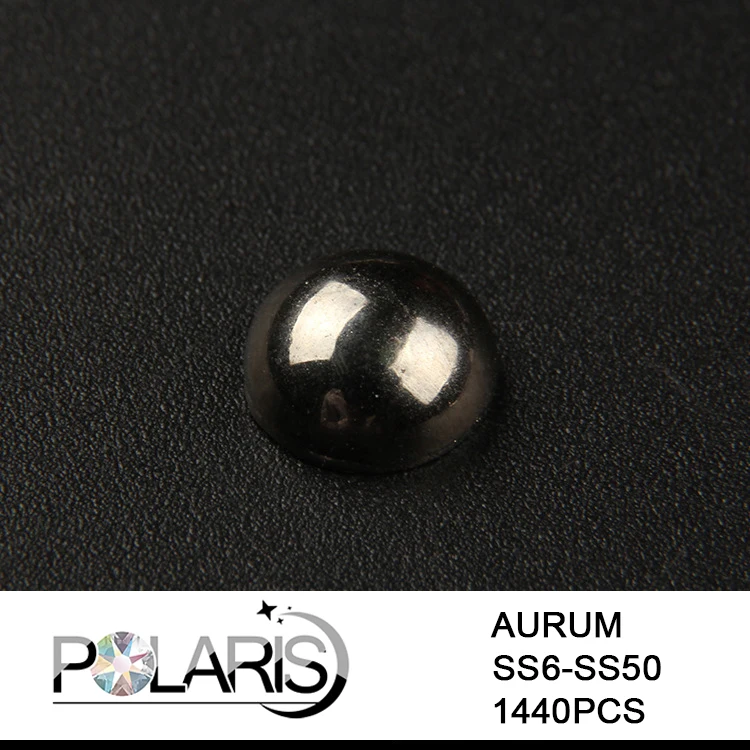 Aurum Polaris AAAAA 42 цвета полукруглый исправление стразы керамическая жемчужина ss10/ss16/ss20/ss30 Стразы железные для одежды аксессуары - Цвет: Aurum