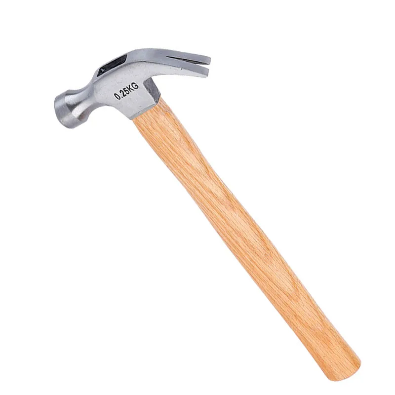 0.250.75kg Claw Hammer High Carbon Steel Wooden Handle Nail Hammers