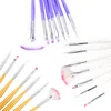 Purple/White/Gold 7pcs/Set Nail Art Painting Brush Pen Manicure Tools  For Acrylic Powder UV Gel Polish Brushes Tools 1