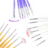 Purple/White/Gold 7pcs/Set Nail Art Painting Brush Pen Manicure Tools  For Acrylic Powder UV Gel Polish Brushes Tools 1