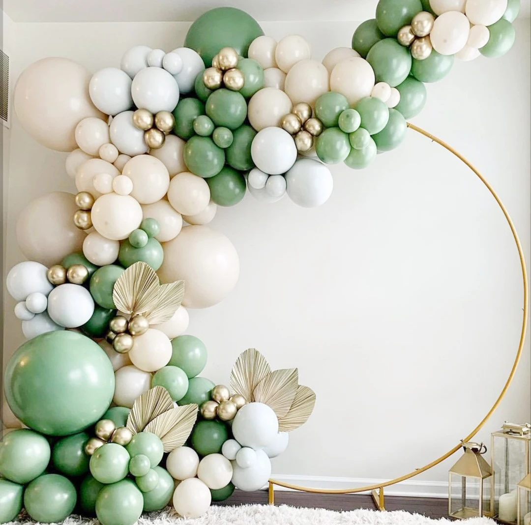 

85pcs Avocado Green Balloons Gold Chorme Balloon Garland Arch Kit Animal Forest Theme Globos Wedding Birthday Party Decoration