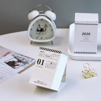

1Pc New Year 2020 Mini Desktop Notes Calendar 365-Page Agenda Daily Planner Book For Office School Supplies Journal