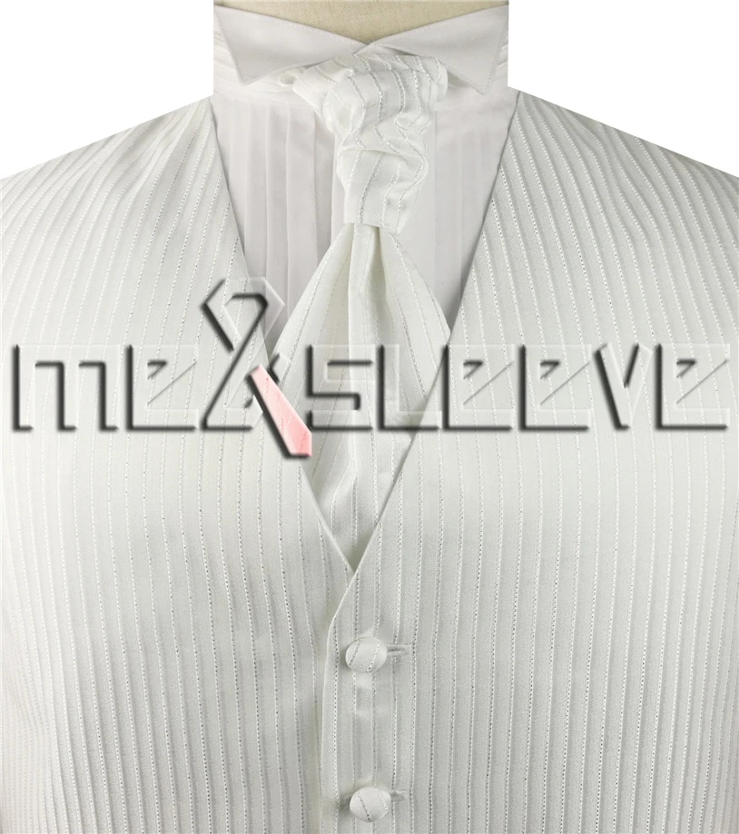 Роскошный модный жилет из микрофибры+ Аскот+ платок - Цвет: white 1