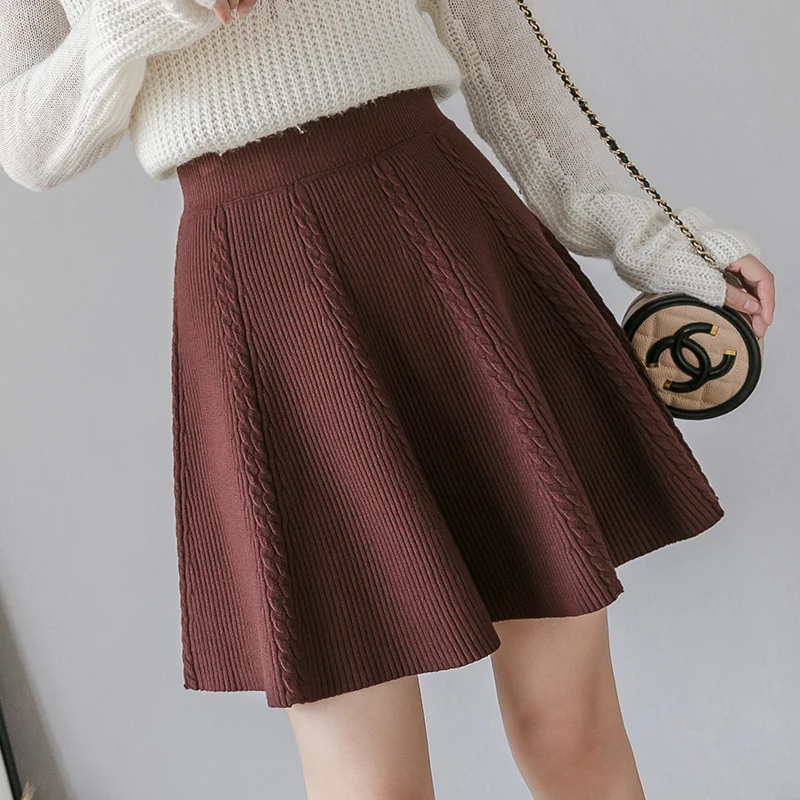 

Han edition knitting skirt wool skirts jacquard to film in the new skirt of bitter fleabane bitter fleabane skirt pleated skirt