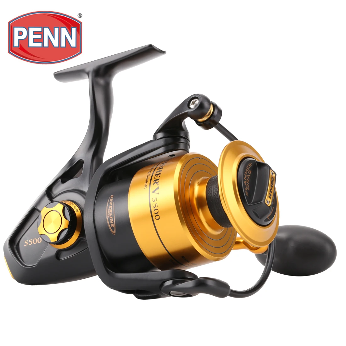 Original PENN SPINFISHER V SSV 3500-10500 Spinning Fishing Reel 5+1BB Full Metal 