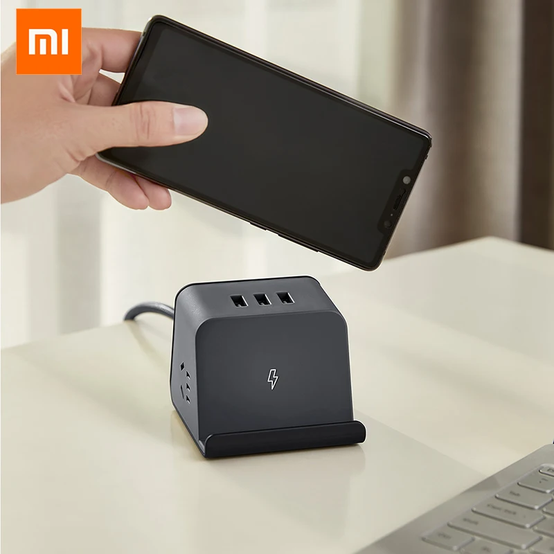 

Xiaomi Aigo Wireless Charging Socket With Power USB Socket Terminal Block Multi-Function Household Power Converter Socket