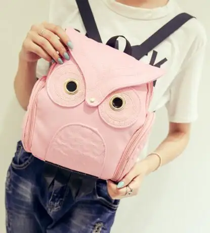 1pcs/lot Cute Owl Fashion Backpacks Cartoon owl Women Backpack Softback School Bags Teenage Backpacks 4colors 