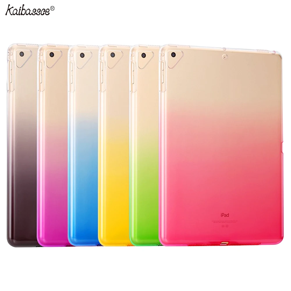 

KAIBASSCE Case For iPad 5 6 Air 1 2 Pro 9.7 inch Tablet case TPU gradient transparent case for iPad Pro 10.5 inch 2017