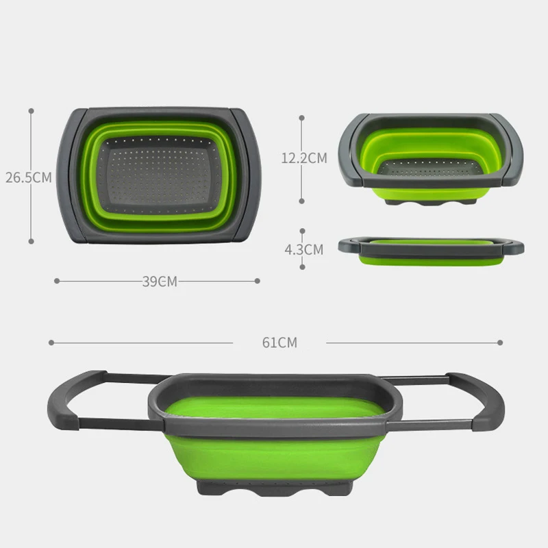 Домашний выдвижной Силиконовый Фильтр, кухонный складной фильтр для воды, складной фильтр с ручкой, дренажный фильтр для воды, корзина