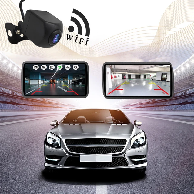 سيارة عكس كاميرا لاسلكية واي فاي HD كاميرا الرؤية الخلفية ل IOS و أندرويد الهاتف تسجيل الفيديو مع التطبيق المجاني 12 فولت لسيارات BMW تويوتا-2