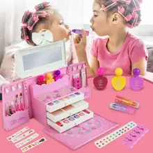 Моющиеся ролевые игры дети макияж подарки набор нетоксичный чехол для макияжа косметический костюм путешествия детские игрушки