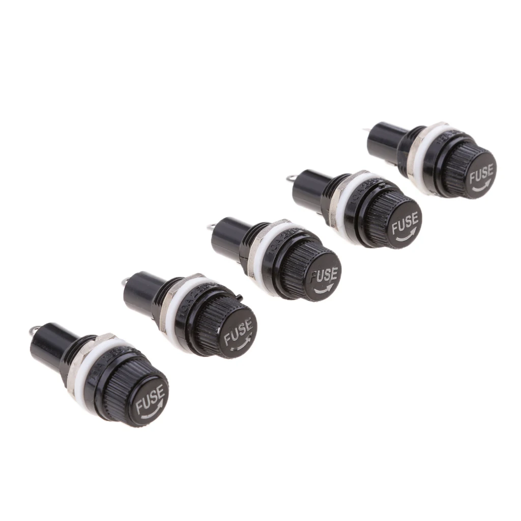 5pcs Radio Auto Stereo Electrical Panel Mounted Fuse Holder for 5X20mm Fuse