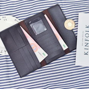 

Women Wallet Fashion Round Buckle Magnet Card Holder Coin Purse Simple Multi-function Wallet Soft Metal Ring Clutch Bag