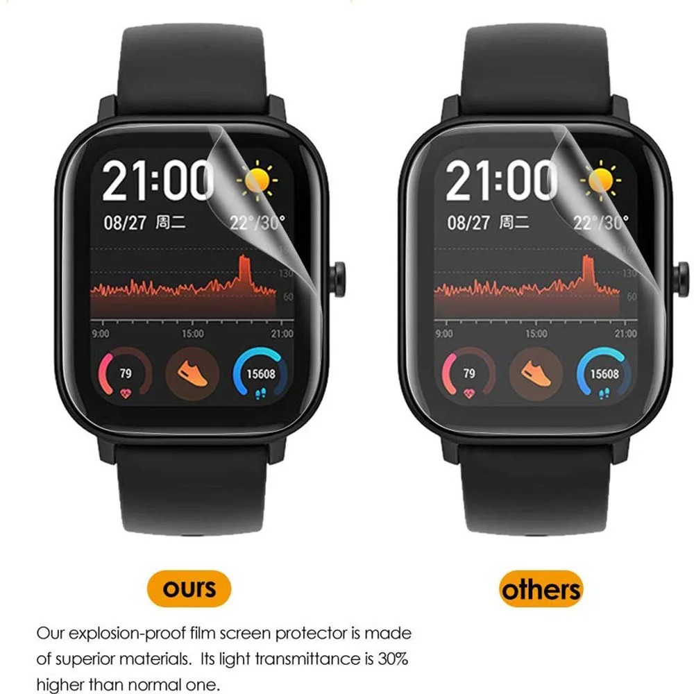 3 шт ТПУ Мягкий протектор экрана для Xiaomi Huami Amazfit GTS Смарт-часы прозрачная защитная