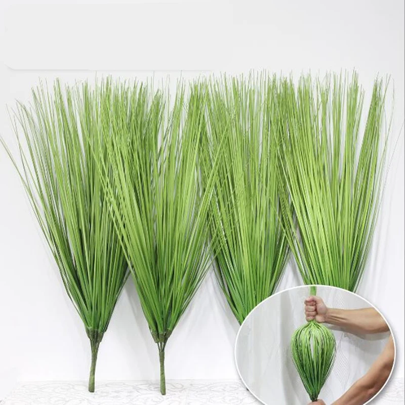 

60cm Artificial Green Grass Plants Simulation Leaf Onion Grass Fake Plastic Flowers Decoration Lawn Engineering Simulation Craft