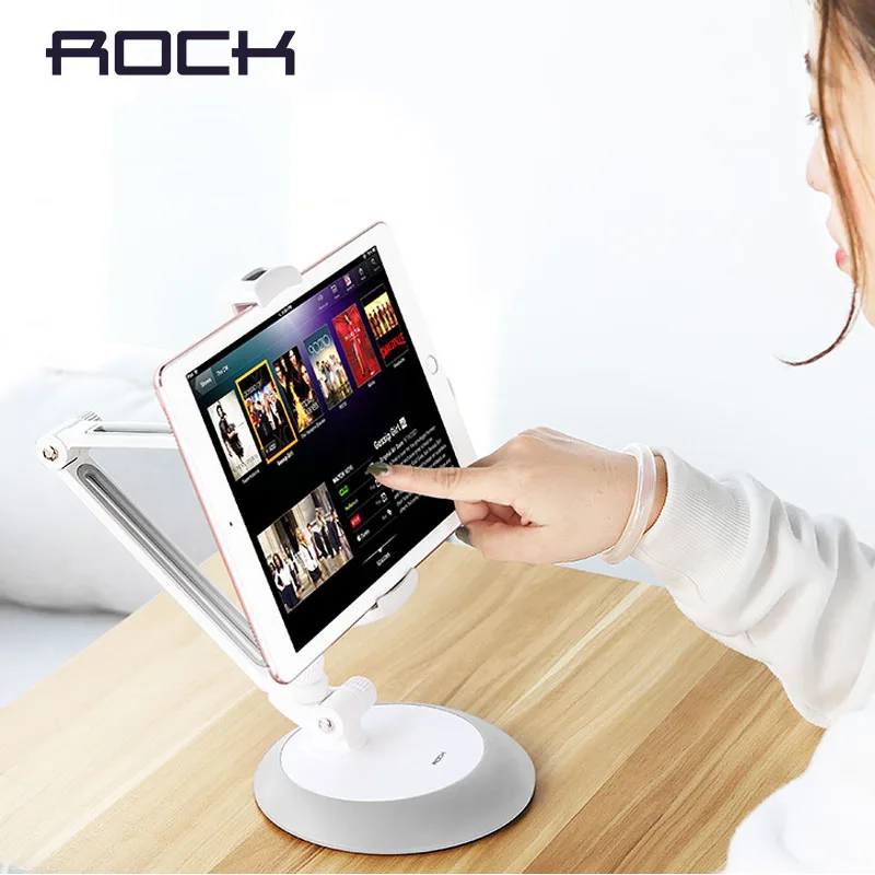ROCK Universal Adjustable Desktop Stand Tablet Stand for iPad Mini Air Samsung for iPhone 5-10.5 inch 360 Degree Phone Stand