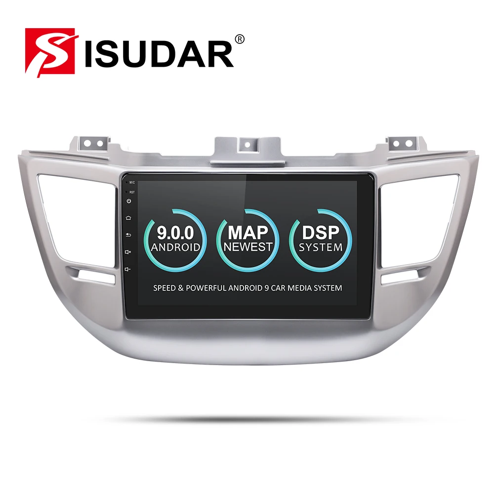Автомобильный мультимедийный плеер Isudar Android 9 1 Din для Hyundai Tucson/IX35 2016 2017 Авторадио GPS