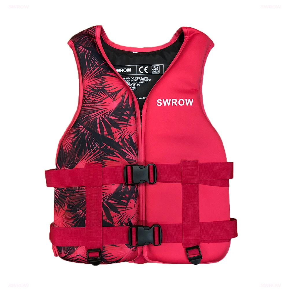 Life Jacket Vest Red Universal Adult Safety Swimming Aid Boating Kayak Preserver 